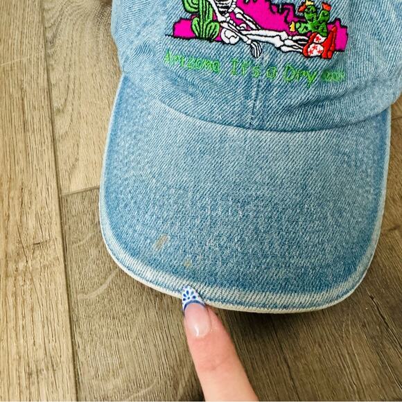 SSI smith southwest denim Arizona “it’s a dry heat” skeleton cactus unisex hat - Picture 3 of 10